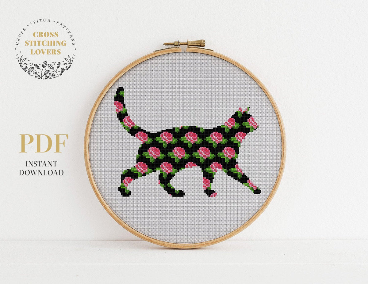 Sad Cat Cross Stitch Pattern - Digital Download PDF