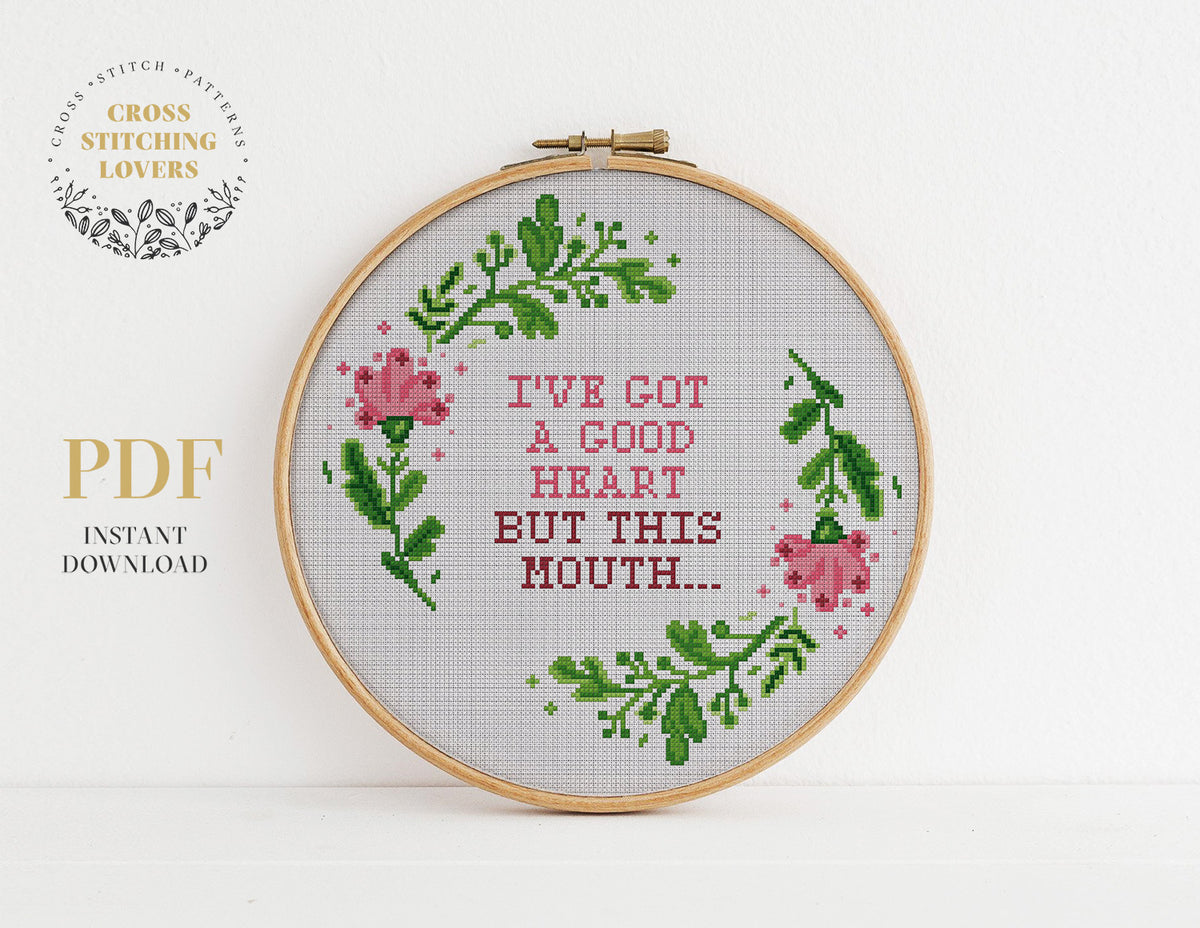 GIT GUD Cross Stitch Pattern. Get Good Gamer Talk (Download Now