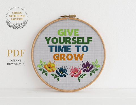 Time to grow - Cross stitch pattern