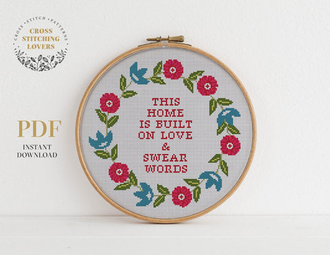 LOVE and SWEAR - Cross stitch pattern