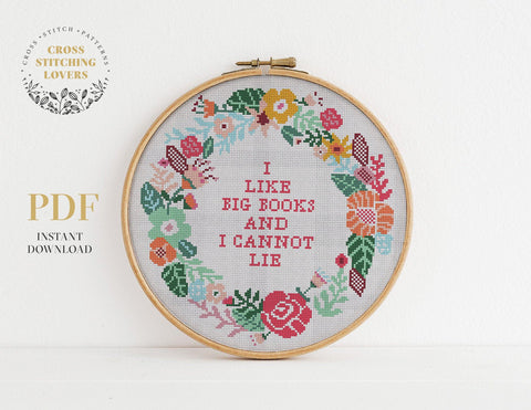 I Like Big Book and I Cannot Lie - Cross stitch pattern