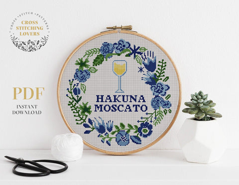 Hakuna Moscato - Cross stitch pattern