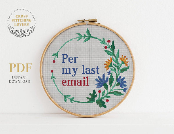 Per my last email - Cross stitch pattern